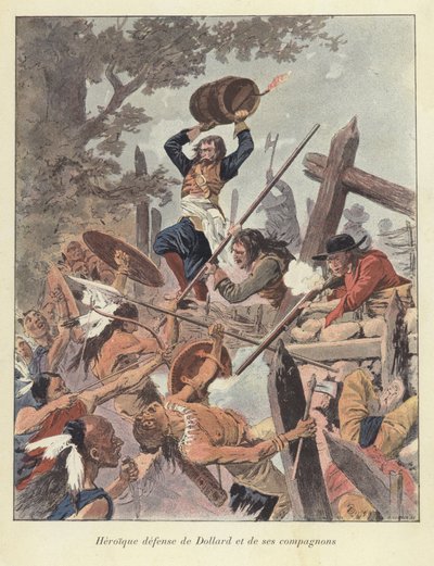 Adam Dollard and His Companions Fighting the Iroquois at the Battle of Long Sault, Canada, 1660 by Louis Charles Bombled